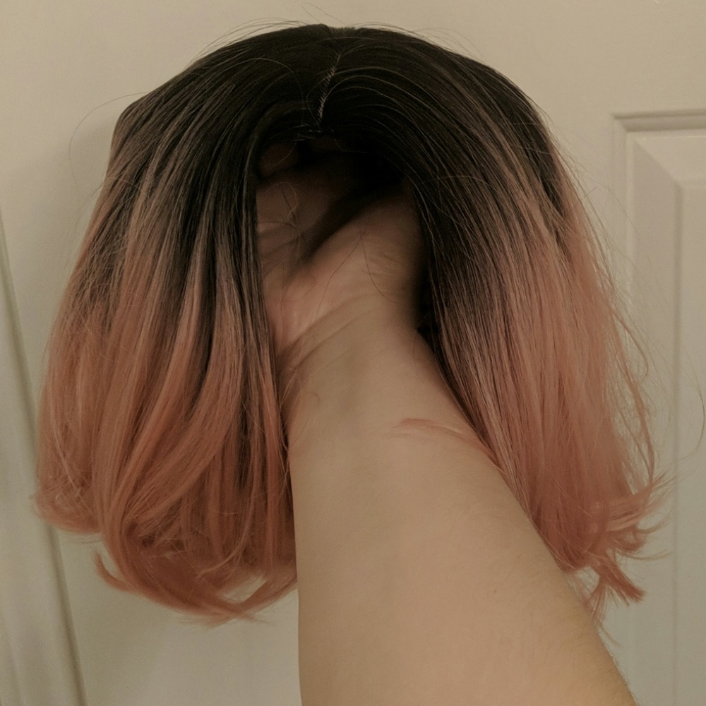 Black to pink wig